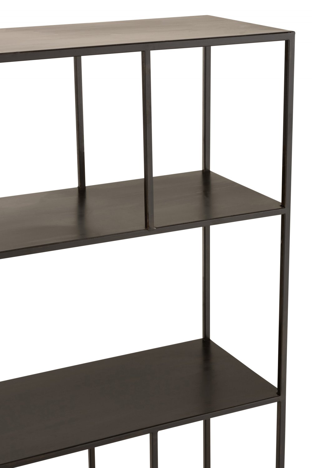 Étagère haute rectangulaire 5 niveaux irréguliers DEZI en métal noir.